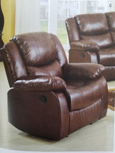 Load image into Gallery viewer, Great quality brown bonded leather Recliner, smooth operating mechanism