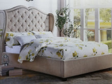 Load image into Gallery viewer, "BUP-139H"- Beige Queen Upholstered Bed
