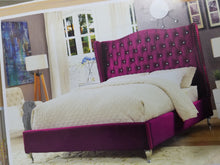 Load image into Gallery viewer, "BUP-878M"- Black Queen Upholstered Platform Bed