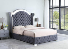 Load image into Gallery viewer, Queen Upholstered Chrome Bed